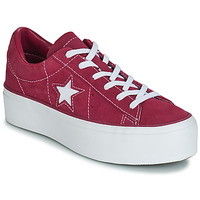 Shoes Women Low top trainers Converse ONE STAR PLATFORM SUEDE OX Fuschia / White