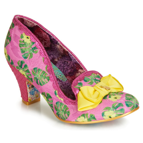 Womens Irregular Choice Kanjanka Fuchsia Pink Pinstripe Mid Heel Shoes Size 
