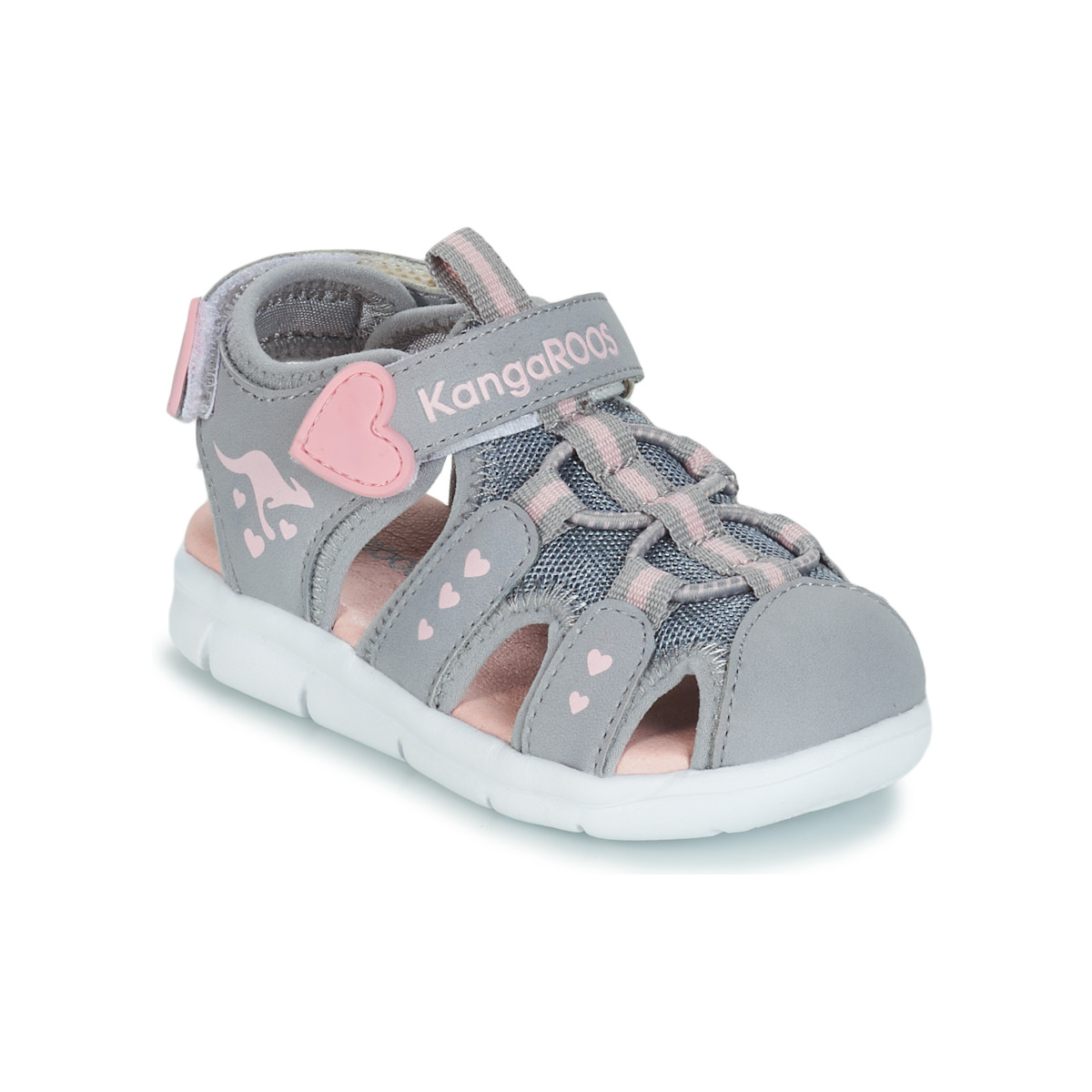 Shoes Girl Outdoor sandals Kangaroos K-MINI Grey / Pink