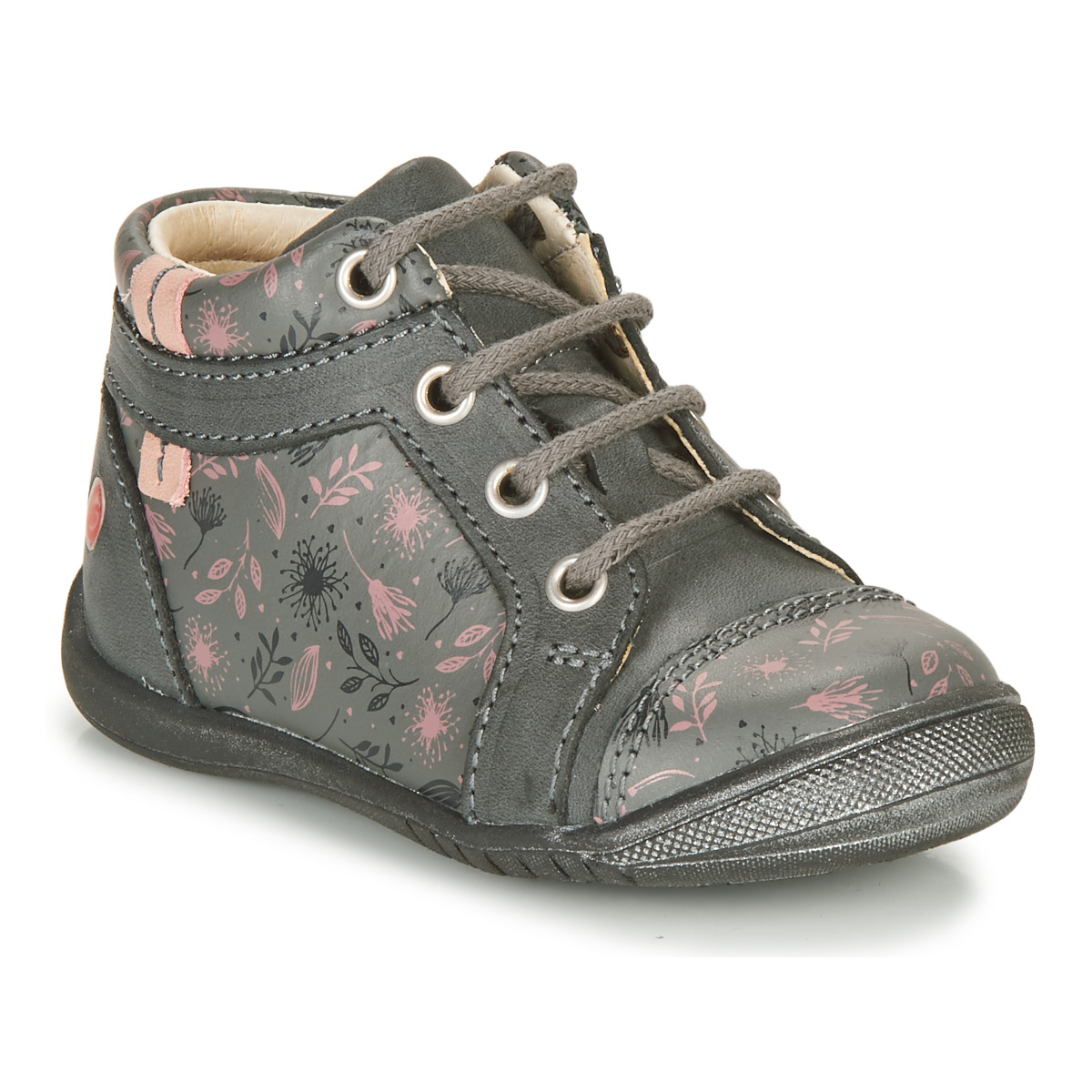 Shoes Girl Mid boots GBB OMANE Grey / Pink