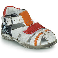 Shoes Boy Sandals GBB MELVIL White / Red / Orange