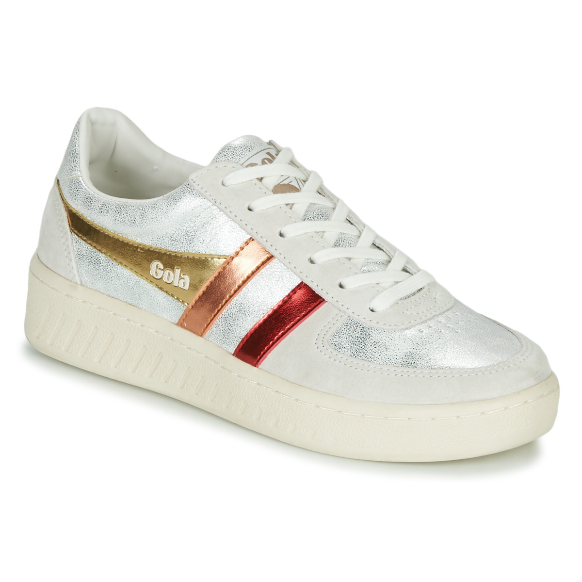 Shoes Women Low top trainers Gola GRANDSLAM SHIMMER FLARE Beige / Silver