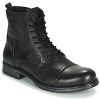 Shoes Men Mid boots Jack & Jones JFW RUSSEL LEATHER Black
