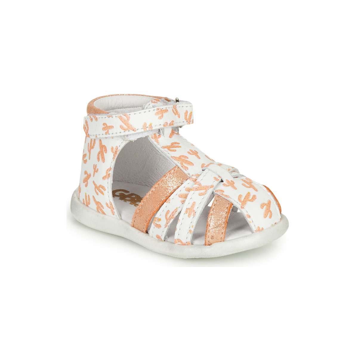 Shoes Girl Sandals GBB AGRIPINE White / Orange