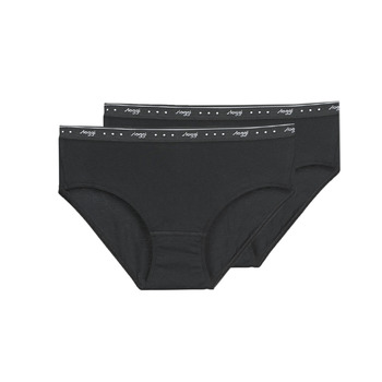 Underwear Women Knickers/panties Sloggi  SHIRT MIDI X2 Black