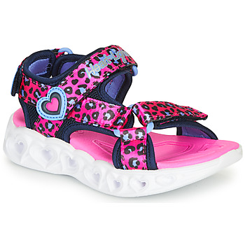 Shoes Girl Outdoor sandals Skechers HEART LIGHTS Pink / Black