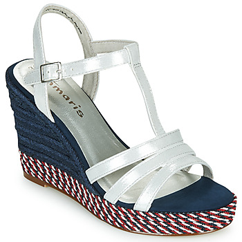 Shoes Women Sandals Tamaris CYNARA White / Marine / Red