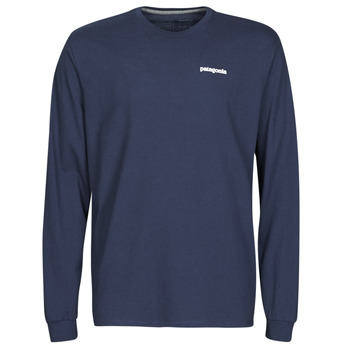 Clothing Men Long sleeved tee-shirts Patagonia M's L/S P-6 Logo Responsibili-Tee Marine