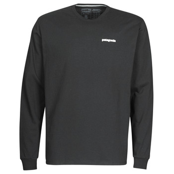 Clothing Men Long sleeved tee-shirts Patagonia M's L/S P-6 Logo Responsibili-Tee Black
