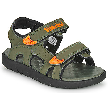 Shoes Children Sandals Timberland PERKINS ROW 2-STRAP Green / Orange