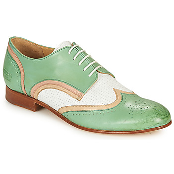 Shoes Women Derby Shoes Melvin & Hamilton SALLY 15 Green / White / Beige