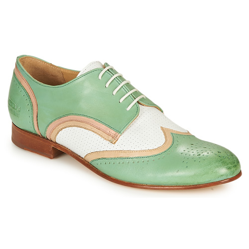 Shoes Women Derby Shoes Melvin & Hamilton SALLY 15 Green / White / Beige