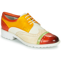 Shoes Women Derby Shoes Melvin & Hamilton AMELIE 85 White / Yellow / Brown