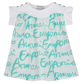 Clothing Girl Short-sleeved t-shirts Emporio Armani Anas White / Blue