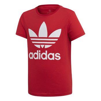 Clothing Children Short-sleeved t-shirts adidas Originals TREFOIL TEE Red