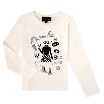 Clothing Girl Long sleeved tee-shirts Emporio Armani 6H3T01-3J2IZ-0101 White