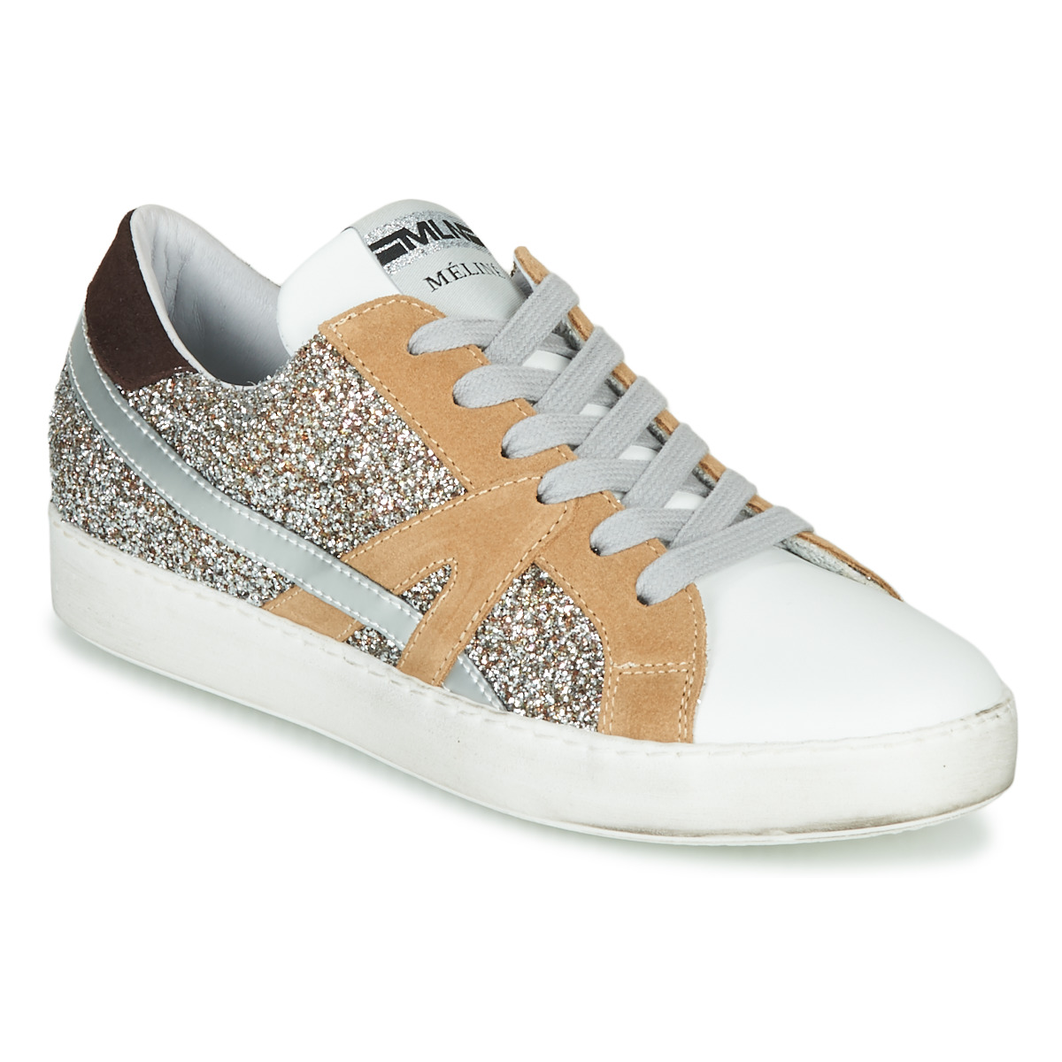 Shoes Women Low top trainers Meline IN1344 White / Beige / Gold