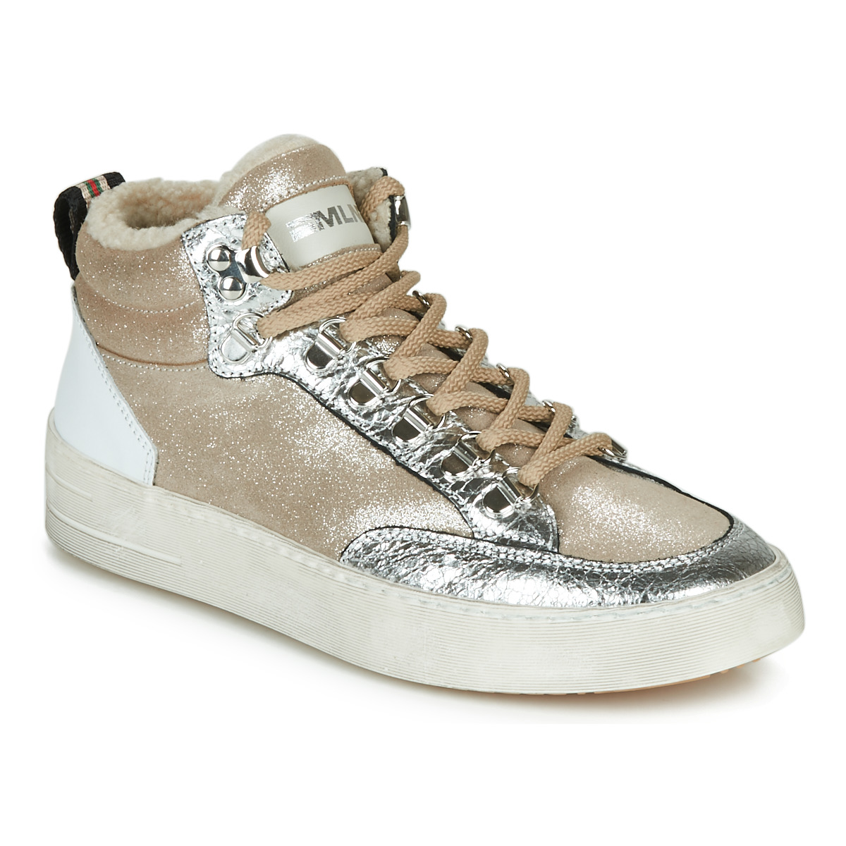Shoes Women Hi top trainers Meline STRA5056 Beige / Gold