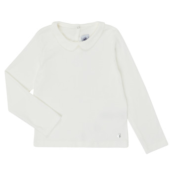Clothing Girl Long sleeved tee-shirts Petit Bateau LOVING White