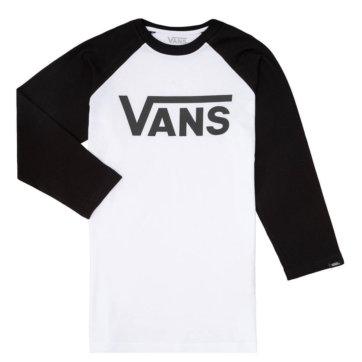 Clothing Children Long sleeved tee-shirts Vans VANS CLASSIC RAGLAN Black / White
