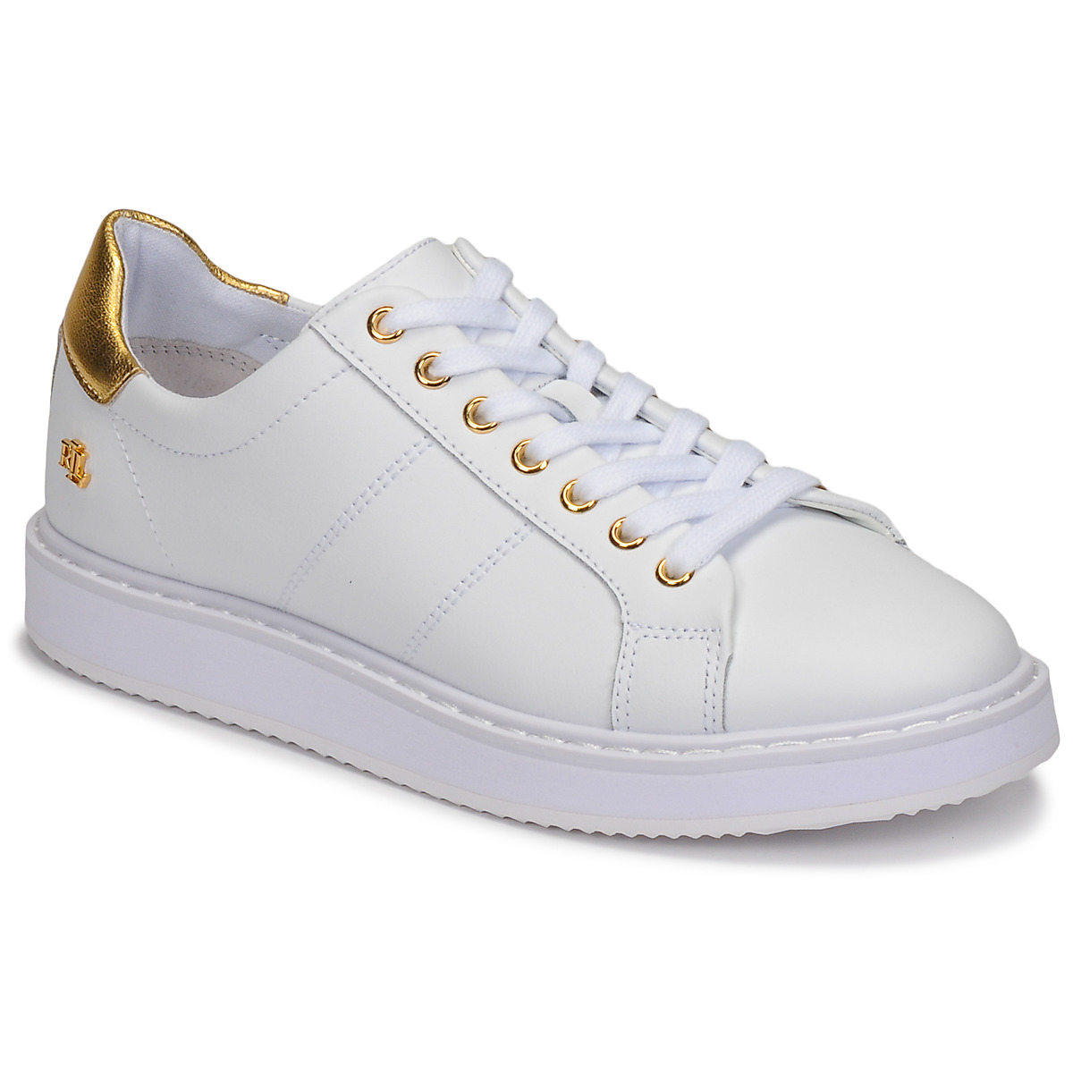 Shoes Women Low top trainers Lauren Ralph Lauren ANGELINE II White / Gold