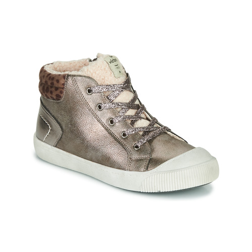 Shoes Girl Low top trainers Victoria HUELLAS METAL Silver