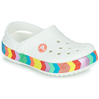 Shoes Girl Clogs Crocs CROCBAND CHEVRON BEADED CLOG K White / Multicoloured