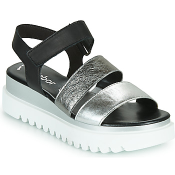 Shoes Women Sandals Gabor 6461061 Black / White / Silver