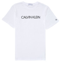 Clothing Boy Short-sleeved t-shirts Calvin Klein Jeans INSTITUTIONAL T-SHIRT White