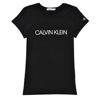 Clothing Girl Short-sleeved t-shirts Calvin Klein Jeans INSTITUTIONAL T-SHIRT Black