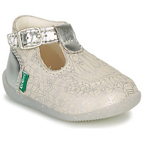 Shoes Girl Flat shoes Kickers BONBEK-2 Silver