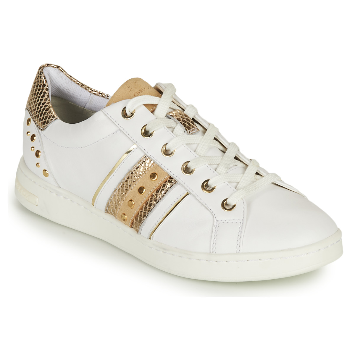 Shoes Women Low top trainers Geox D JAYSEN A White / Gold