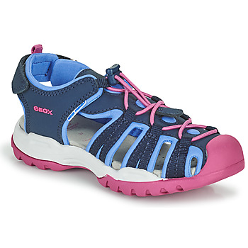 Shoes Girl Outdoor sandals Geox BOREALIS GIRL Blue / Pink