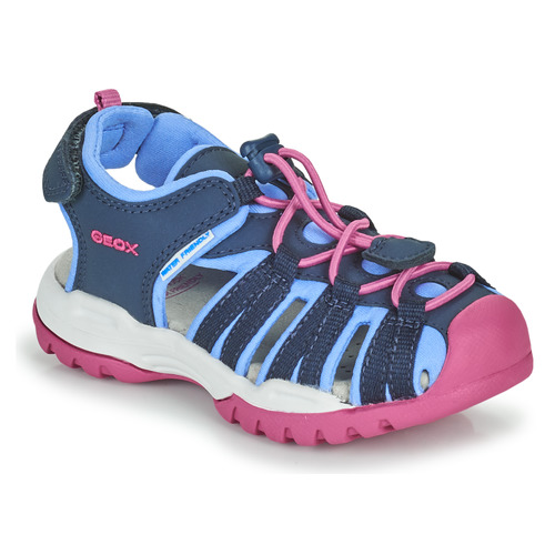 Shoes Girl Outdoor sandals Geox BOREALIS GIRL Blue / Pink