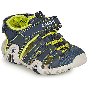 Shoes Boy Outdoor sandals Geox SANDAL KRAZE Marine / Lime