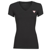 Clothing Women Short-sleeved t-shirts Guess SS VN MINI TRIANGLE TEE Black