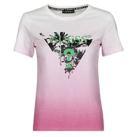 Clothing Women Short-sleeved t-shirts Guess SS CN PALMS TEE Pink / Multicolour