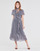 Clothing Women Long Dresses MICHAEL Michael Kors MINI BICOLR 60S FLRL DRS Blue