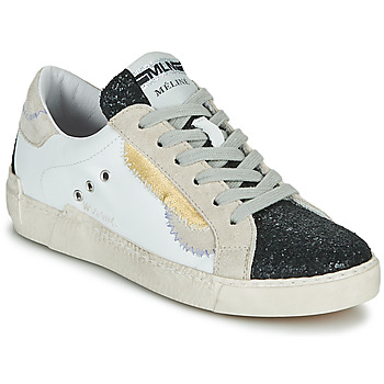 Shoes Women Low top trainers Meline NKC139 White / Glitter / Black