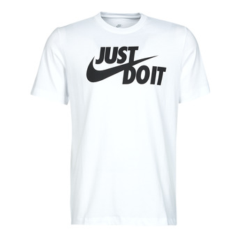 Clothing Men Short-sleeved t-shirts Nike NSTEE JUST DO IT SWOOSH White / Black