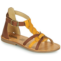 Shoes Girl Sandals Citrouille et Compagnie GITANOLO Yellow / Camel