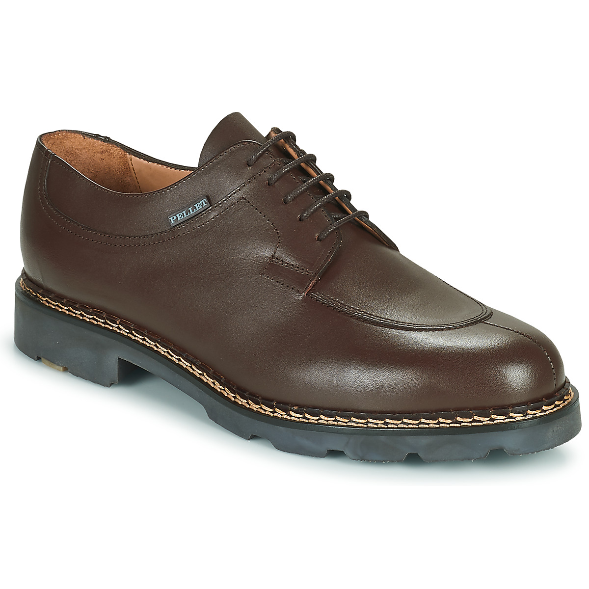 Shoes Men Derby Shoes Pellet Montario Veal / Pull / Cup / Brown