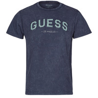 Clothing Men Short-sleeved t-shirts Guess GUESS COLLEGE CN SS TEE Marine