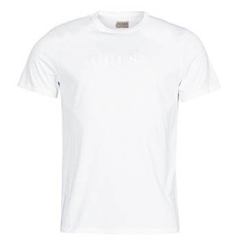 Clothing Men Short-sleeved t-shirts Guess ES SS PIMA EMB LOGO CREW White