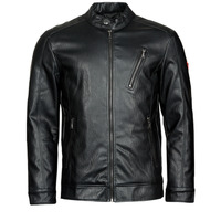 Clothing Men Leather jackets / Imitation leather Guess PU LEATHER BIKER Black