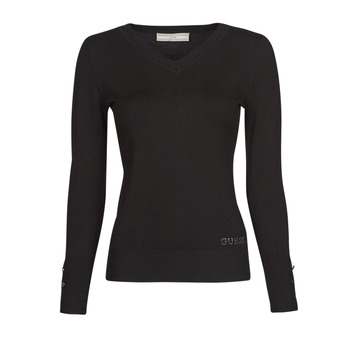 Clothing Women Jumpers Guess GENA VN LS SWTR Black
