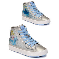 Shoes Girl Hi top trainers Geox KALISPERA Silver / Blue