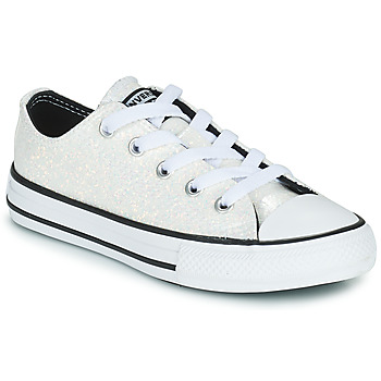 Shoes Girl Low top trainers Converse CHUCK TAYLOR ALL STAR WINTER GLITTER OX White / Silver