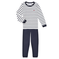 Clothing Boy Sleepsuits Petit Bateau TECHI White / Blue