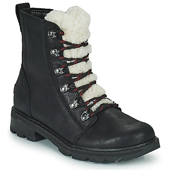 Shoes Women Mid boots Sorel LENNOX LACE COZY Black / White